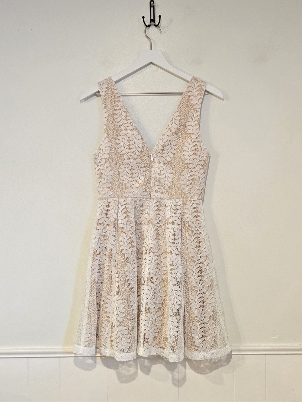 Lulus All My Heart Skater Mini Dress White Lace Bridal Summer Graduation Small - Picture 4 of 9